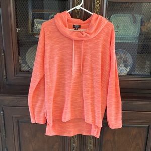 Very pretty light weight coral cowl neck tunic size L